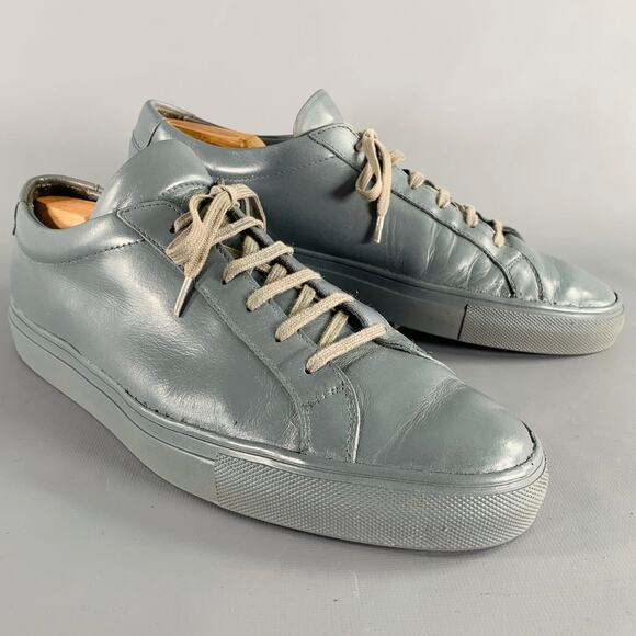 COMMON PROJECTS Size 10 Grey Leather Low Top Sneakers - Picture 1 of 10